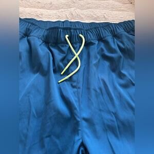 Blue Jogger Pants with Neon Accents